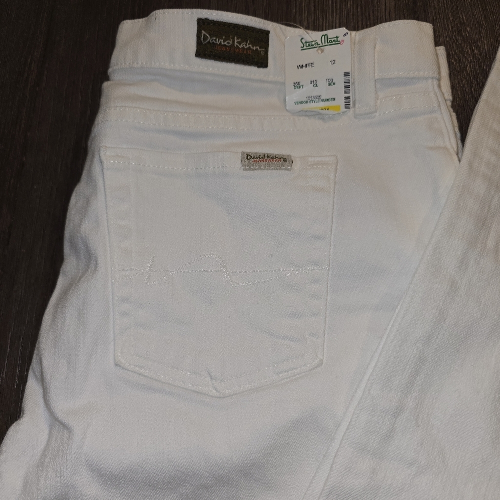David Kahn Sz. 12 White "Lauren" Jeans Nwt